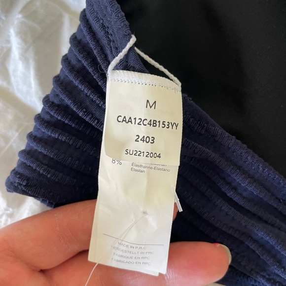 Cupshe Blue Ribbed Swim Bra - Picture 5 of 8